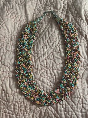 Beaded Multicolor Braided Necklace - Women Jewelry